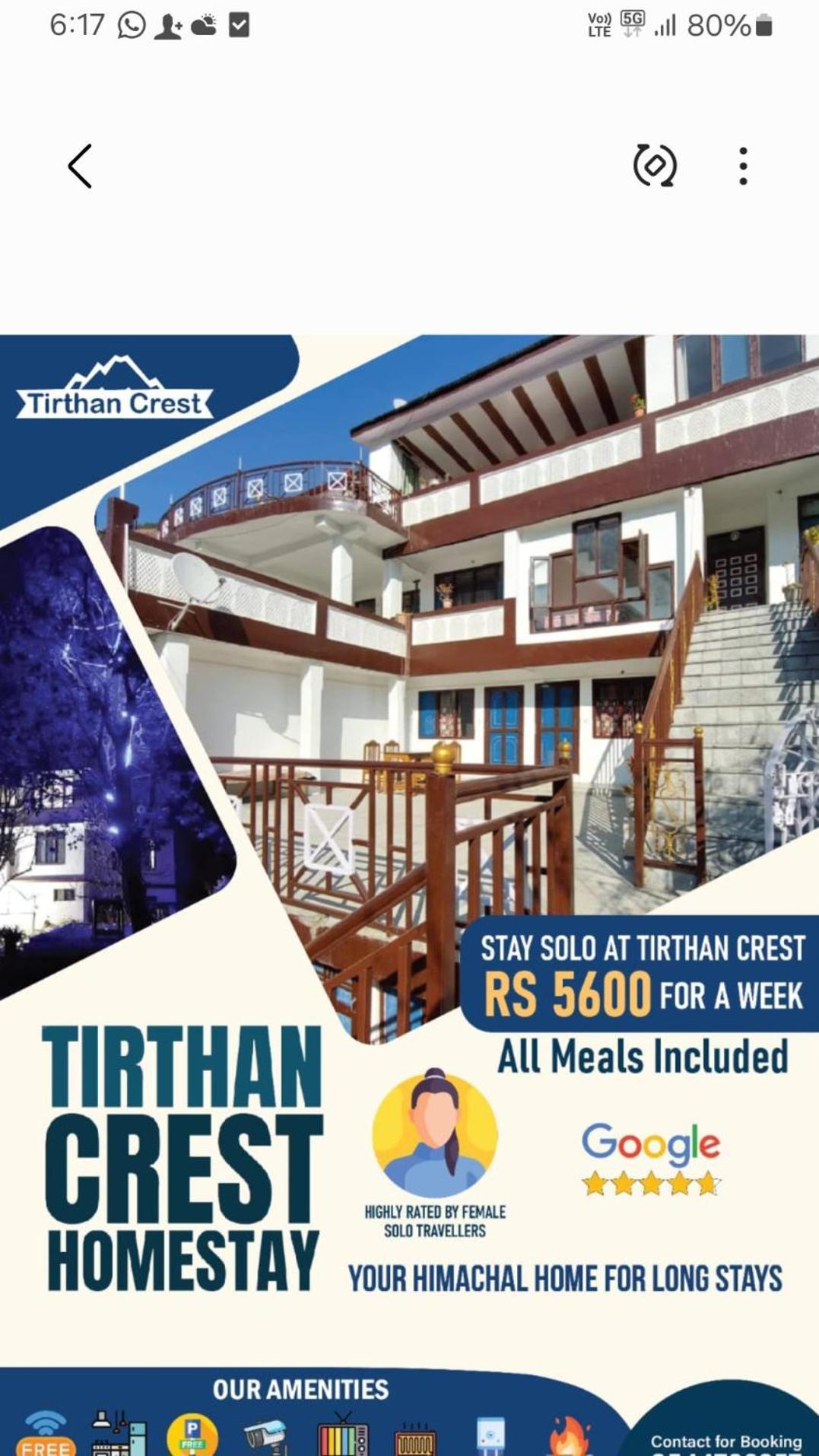 Tirthan Crest Homestay Banjār Exteriér fotografie